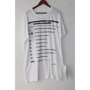 MM6 Maison Margiela Women's/Unisex Small White Oversize Tag & Flyer T-Shirt $925